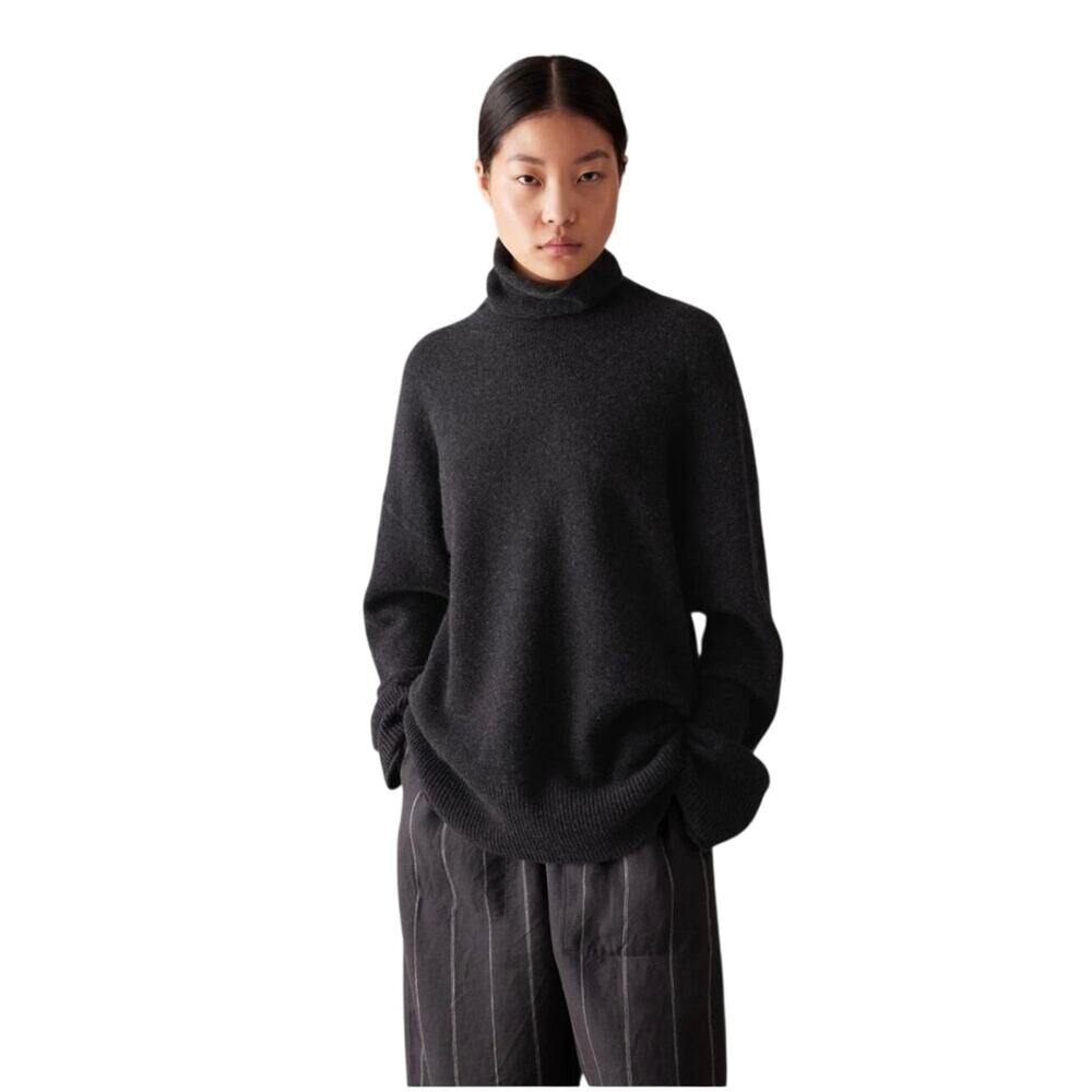Toast Charcoal Grey Wool Cashmere Roll Neck Oversized Jumper Sweater XXS/XS